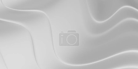 Photo for Abstract white pattern waves texture. Abstract liquid minimalist design. 3d rendering - Royalty Free Image
