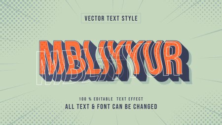 Illustration for Mbliyur vector retro text style effect - Royalty Free Image