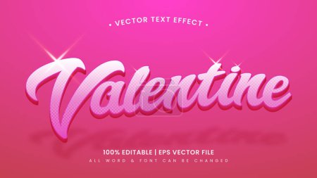 Illustration for Valentine 3d text style effect. Editable illustrator text style. - Royalty Free Image