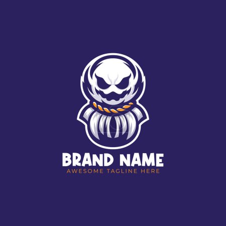Ilustración de Fantasma asustadizo mascota vector logotipo ilustración. Espeluznante espíritu como identidad de marca de la empresa. - Imagen libre de derechos