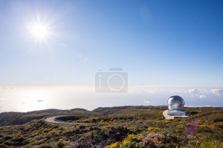 Photo for Sunset in Roque De Los Muchachos Astronomy Observatory, La Palma, Canary Islands, Spain - Royalty Free Image