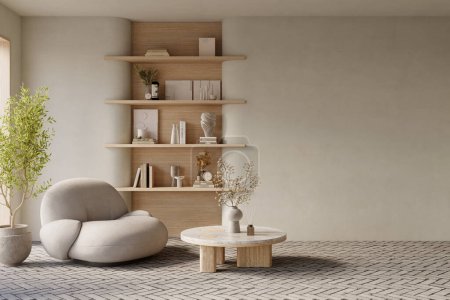 Photo for Interior design of modern apartment. Interior mockup, 3d render - Royalty Free Image