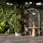 Arched Wall in modern interior design, 3d render