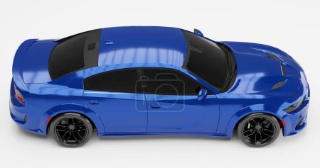 3d Rendering of Dodge Charger on isolated background