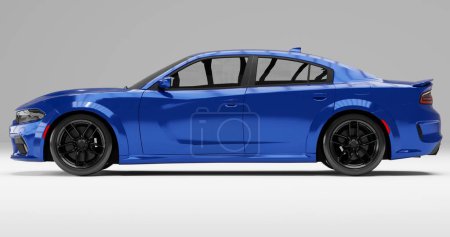 3d Rendering of Dodge Charger on isolated background