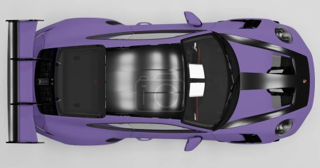 3D Render des Porsche 992 GT3 RS auf isoliertem Hintergrund