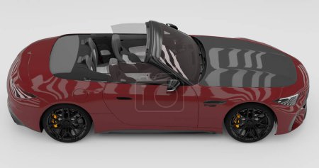 3D-Rendering des Mercedes Benz AMG SL63 Cabrio auf isoliertem Hintergrund