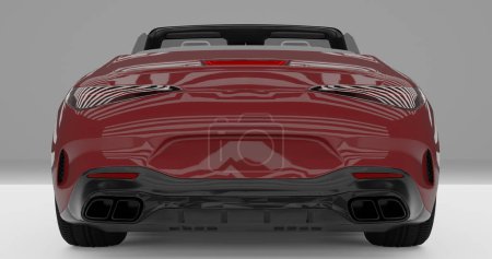 3D-Rendering des Mercedes Benz AMG SL63 Cabrio auf isoliertem Hintergrund