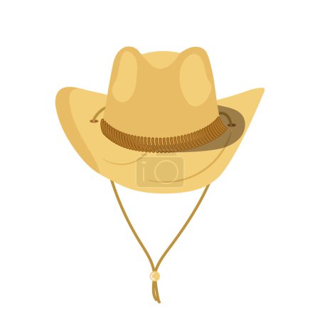 Vaquero o vaquera sombrero estilo país sombrero verano moda atributo icono aislado sobre fondo blanco. Tradicional accesorio traje rural, ganadero o ranchero tocado vector ilustración