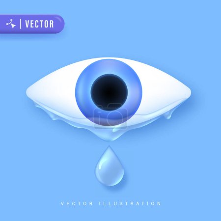 Augentropfen 3D Icon Vector Illustration. Eye Drop Konzept