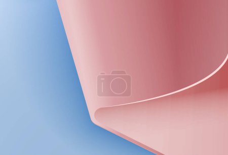 El papel de hoja de onda rosa brillante en un diseño de vectores de papel de hoja de papel azul claro