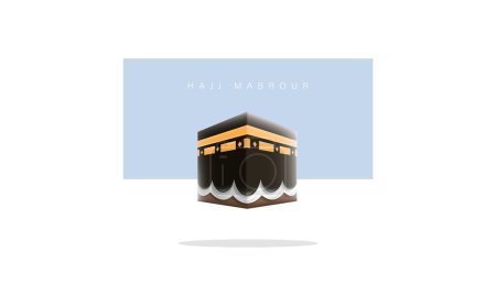 Traduction : Qu'Allah accepte votre Hadj et vous accorde le pardon. Kaaba Vector pour Hajj Mabroor à La Mecque Arabie Saoudite. Hadj Mabrour et la sainte Mecque saluant l'illustration islamique Contexte vecteur 