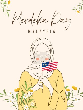 Glückliche 31. August Malaysia Independence Day Vector Illustration. Petronas Tower Design für 65. National Day Poster Banner Template. Zwillingsturm und Flagge Malaysias