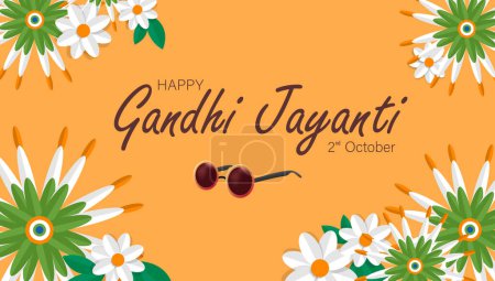 Happy Gandhi Jayanti Vector Illustration. Mohandas Karam Chandra Gandhi Birthday.