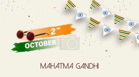 Happy Gandhi Jayanti Illustration vectorielle. Mohandas Karam Chandra Gandhi Anniversaire.