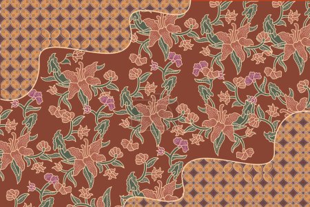 Traditional Batik Pattern from Indonesia Vector Illustration. Batik Motifs Cloth. Batik National Day Design for Poster Banner Template Flyer. 