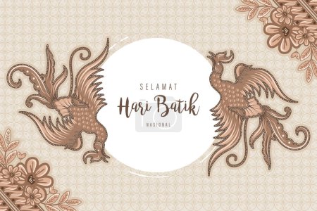 Ilustración de Tradicional patrón Batik de Indonesia Vector Illustration. Batik Motifs Cloth. Diseño del Día Nacional de Batik para el folleto de la plantilla del cartel. - Imagen libre de derechos