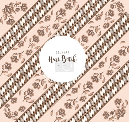 Tradicional patrón Batik de Indonesia Vector Illustration. Batik Motifs Cloth. Diseño del Día Nacional de Batik para el folleto de la plantilla del cartel. 