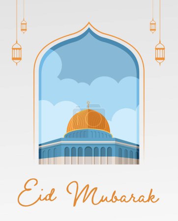 Ilustración de Ilustración del vector de Eid Mubarak feliz conveniente para la tarjeta de felicitación del cartel y otros, plantilla de Eid Mubarak - Imagen libre de derechos