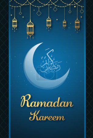 Modèle Ramadan Kareem Illusration vectorielle de concept simple et moderne