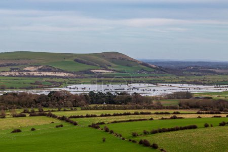 Photo for A flood plain in Sussex on a late winter's day - Royalty Free Image
