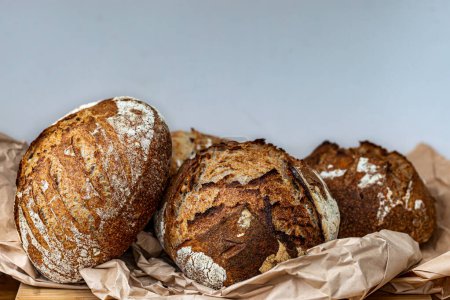 Photo for A close up of freshly baked loaves of sourdough bread - Royalty Free Image