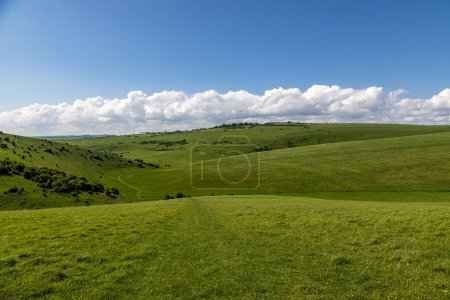 Photo for A roling landscape in the South Downs, at Mount Caburn near Lewes - Royalty Free Image