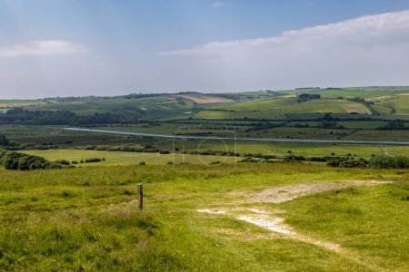 A view over the South Downs with the River Ouse in the Valley below, on a sunny summer's day