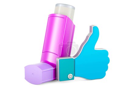 Foto de Inhalador de dosis medida, MDI con icono similar. Representación 3D aislada sobre fondo blanco - Imagen libre de derechos