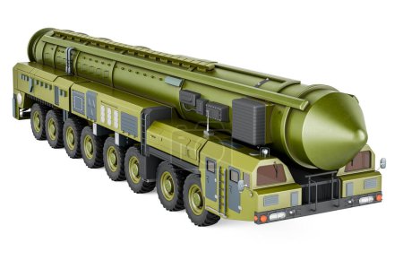Missile Scud, système mobile de missiles balistiques à courte portée, rendu 3D