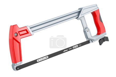 Photo for Red Hacksaw, 3D rendering isolated on white background - Royalty Free Image