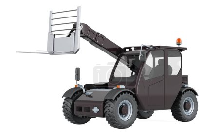 Photo for Telescopic handler, 3D rendering isolated on white background - Royalty Free Image