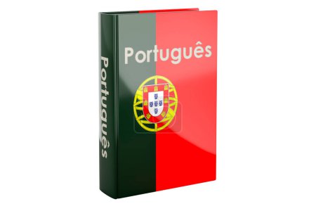 Téléchargez les photos : Cours de portugais. Manuel de langue portugaise, rendu 3D isolé sur fond blanc - en image libre de droit