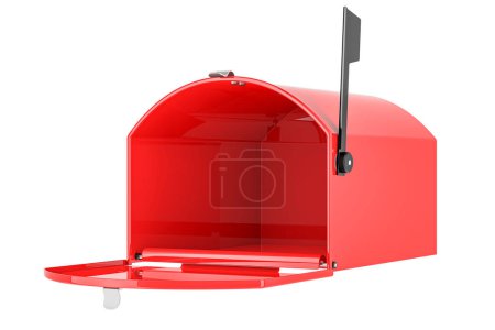 Foto de Buzón grande vacío, color rojo. Representación 3D aislada sobre fondo blanco - Imagen libre de derechos