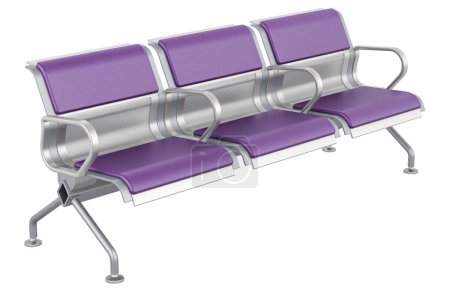 Foto de Banco o sillas para sala de espera, representación 3D aislada sobre fondo blanco - Imagen libre de derechos