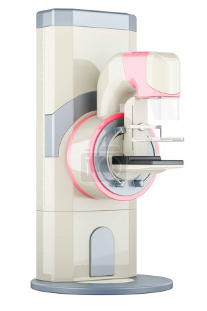 Foto de Sistema de mamografía digital, sistema de rayos X de mamografía. Representación 3D aislada sobre fondo blanco - Imagen libre de derechos