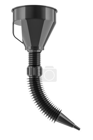 Photo for Oil Funnel with Flexible Extension Nozzle Hose with Handle. 3D rendering isolated on white background - Royalty Free Image