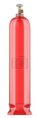Photo for Red cylinder with flammable compressed gas. 3D rendering isolated on white background - Royalty Free Image