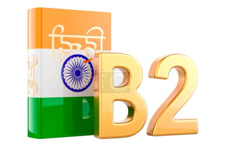 B2 Indian level, concept. Level upper intermediate, 3D rendering isolated on white background