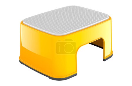 Toddler Step Stool for Toilet Potty Training or for Bathroom Sink. 3D rendering isolated on white background