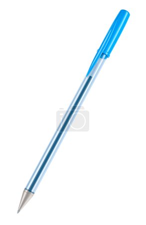 Photo for Ballpoint Pen, plastic transparent. 3D rendering isolated on white background - Royalty Free Image