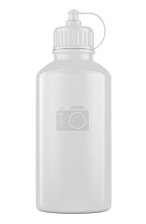 White Squeeze Bottle with Nozzle Cap. 3D rendering isolated on white background