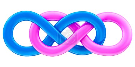 Infinity Love, concept. 3D rendering isolated on white background