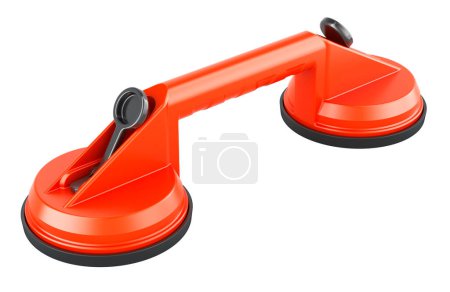 Glass sucker, glass suction cup. Glass Suction Cup, Strong Suction Lifter. 3D rendering isolated on white background