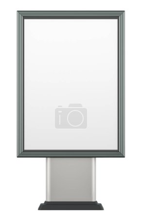 Outdoor light box, billboard advertising. 3D rendering isolated on white background