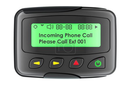 Pager, beeper. 3D rendering isolated on white background