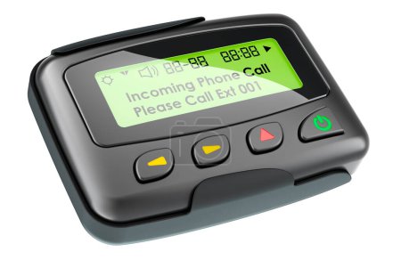 Pager or beeper. 3D rendering isolated on white background