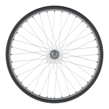 Wire-spoked wheel, 3D rendering isolated on white background