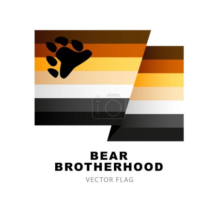 Téléchargez les illustrations : The flag of the bear brotherhood. A colorful logo of one of the LGBT flags. Sexual identification. Gay bear. Vector illustration on a white background. - en licence libre de droit