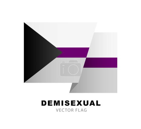 Ilustración de The flag of demisexual pride. Limited sexual attraction. Sexual identification. Vector illustration on a white background. A colorful logo of one of the LGBT flags. - Imagen libre de derechos